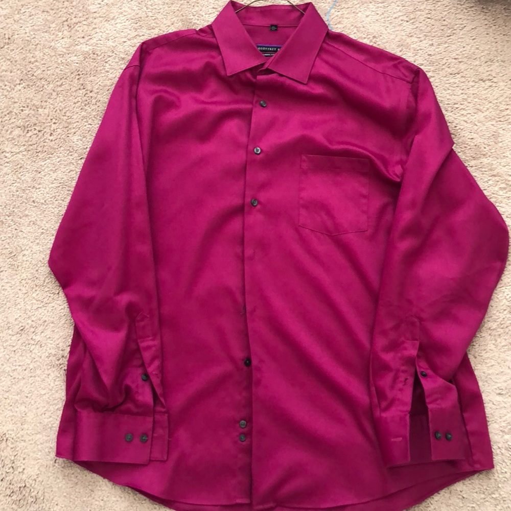 Geoffrey Beene Raspberry Button Down Shirt
